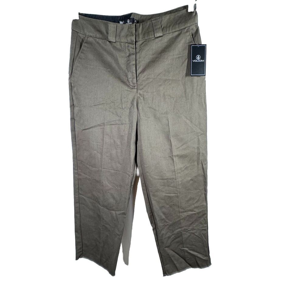 VOLCOM WHAWHAT CHINO PANTS Brown Size 25 Raw Hem‎ New